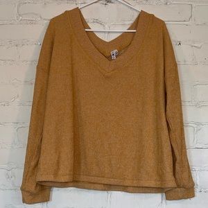 Cable & Gauge v neck sweater